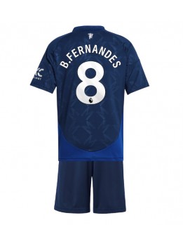 Manchester United Bruno Fernandes #8 Replika Borta Kläder Barn 2024-25 Kortärmad (+ byxor)